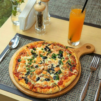 Поднос бамбуковый с ручкой 46х35,5см WL-771103