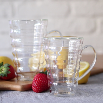 Кружка двухстенная из термостекла 400мл WL-888425 купить