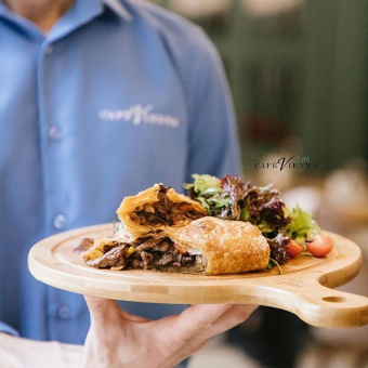 Поднос бамбуковый с ручкой 46х35,5см WL-771103