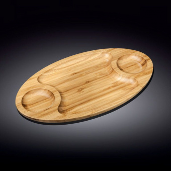 Поднос бамбуковый на 3 секции 40,5х23см WL-771040